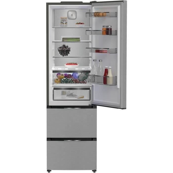 Koelkast met meerdere deuren - WHIRLPOOL - WHKF6352X5E - 351 L - Dual NoFrost - 6th Sense - Klasse D - Multiflow - 203,5 x 59,5 x 66,3 cm - Roestvrij staal