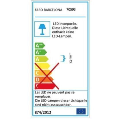 Refletor externo embutido - Faro - Suria - Cinza - Aço inoxidável - 12W - LED integrado