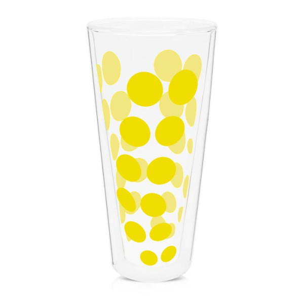 Wysoka szklanka z podwójnymi ściankami (żółta) Dot Zak! Designs