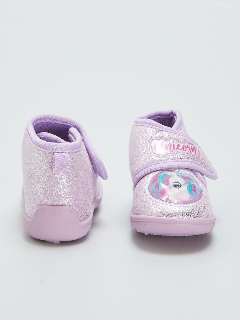 Hoge slippers met klittenbandsluiting - ROZE