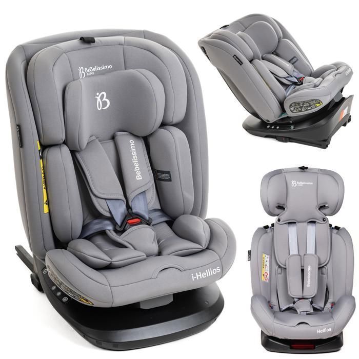 BEBELISSIMO - Siège auto Isofix - pivotant 360 ° -  40-150cm - (0-36kg) - Hellios - gray -R129 i-size