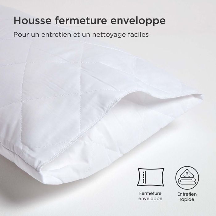 Protège oreiller - HOMESCAPES - Lot de 4 - Matelassé en polycoton - 50 x 75 cm
