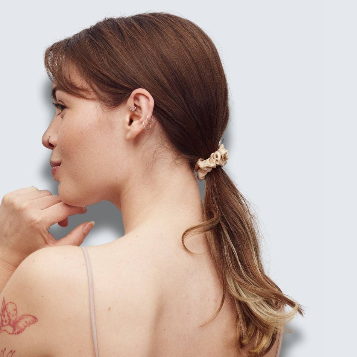 Hairlust gumice za kosu od satena i svile, boje kave – 1 komad