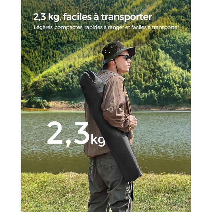 Juego de 2 sillas plegables de camping SONGMICS - con reposabrazos y portavasos - Estructura estable - Capacidad de carga de 120 kg - Negras