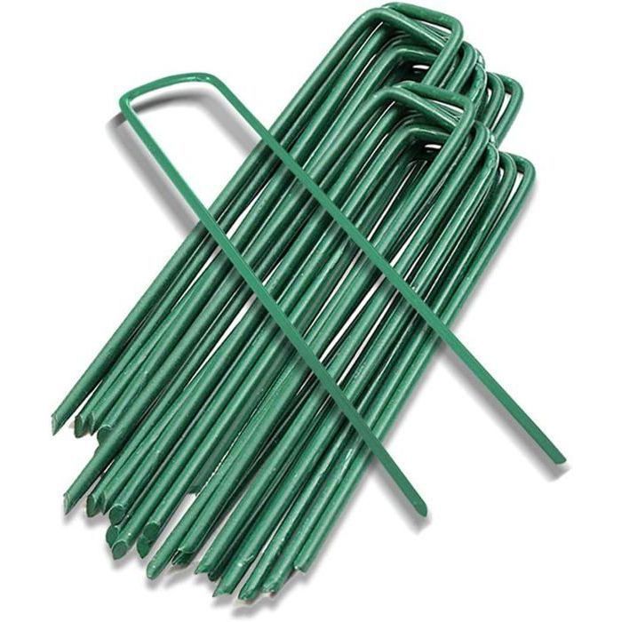 Piquets de jardin, piquets de fixation de tente, piquets de sol, piquets de jardin, agrafes de jardinage pour fixer les mauvai PZCC