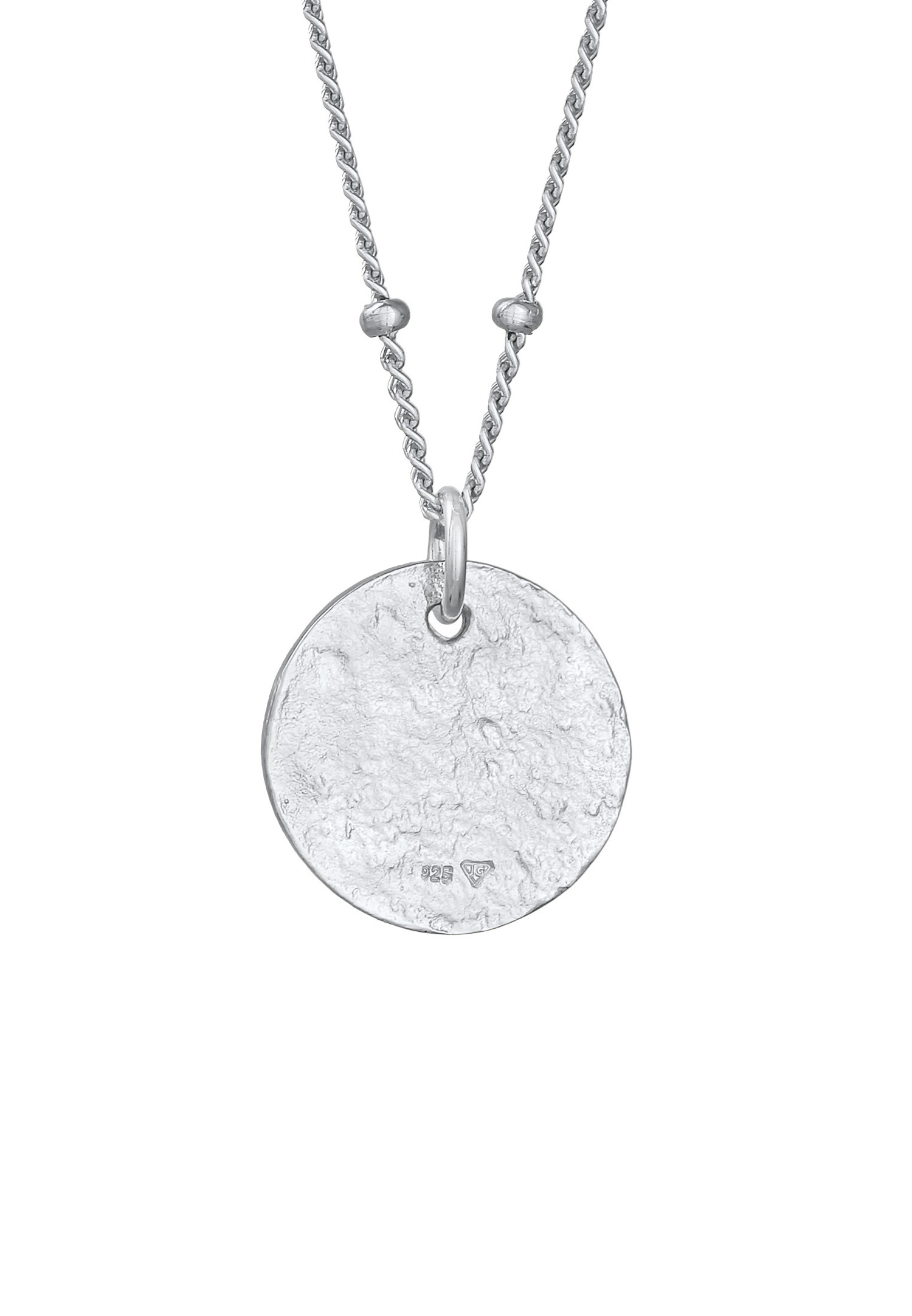 Elli Femmes Boule Pendentif Plaquette Martelé en Argent Sterling 925