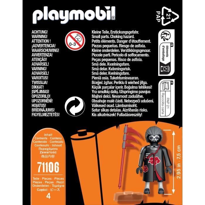 PLAYMOBIL - 71106 - Hidan - Naruto Shippuden - Personnage de manga ninja avec accessoires