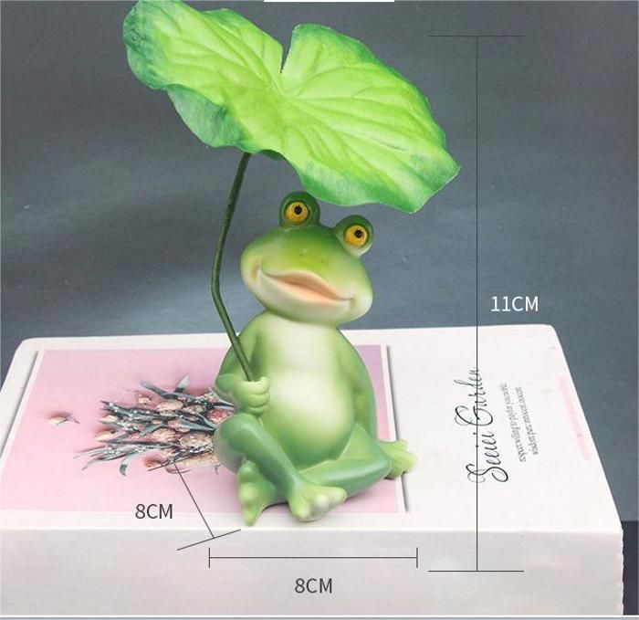 Deux statues de grenouilles de jardin, résistantes aux intempéries, décoration de jardin amusante, grenouille tenant un parapluie