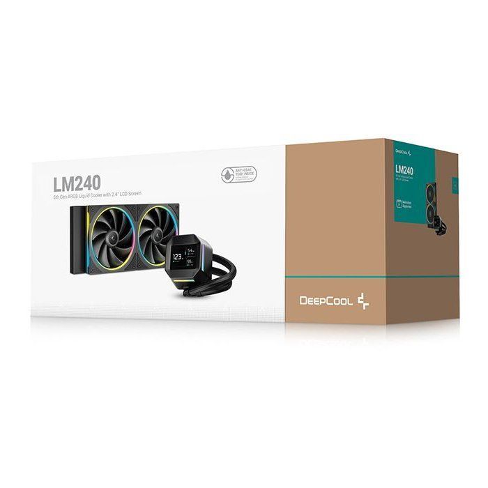 DEEPCOOL - R-LM240-BKDMMC-1 - Watercooling - 240mm AIO - 2.4-inch IPS Screen - Black - 6th Generation Pump - 2500 to 3400 RPM
