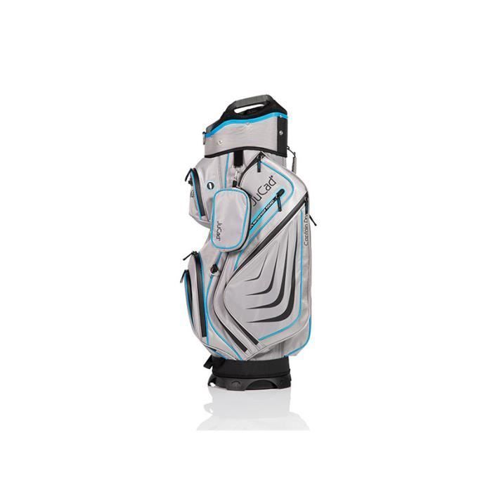 Bolsa de golfe JuCad Captain Dry - Cinza/Azul - 14 compartimentos completos - Bolso impermeável