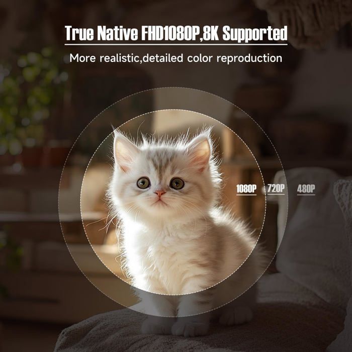 Proyector mini TRAHOO 1080P - Compatible con 4K - Giratorio 180° - WiFi 6 - Bluetooth 5.2