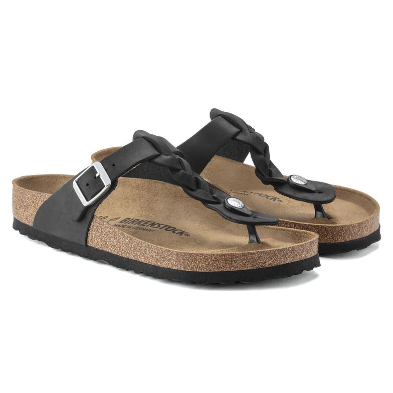Gizeh Braided Pelle oliata - Black Black