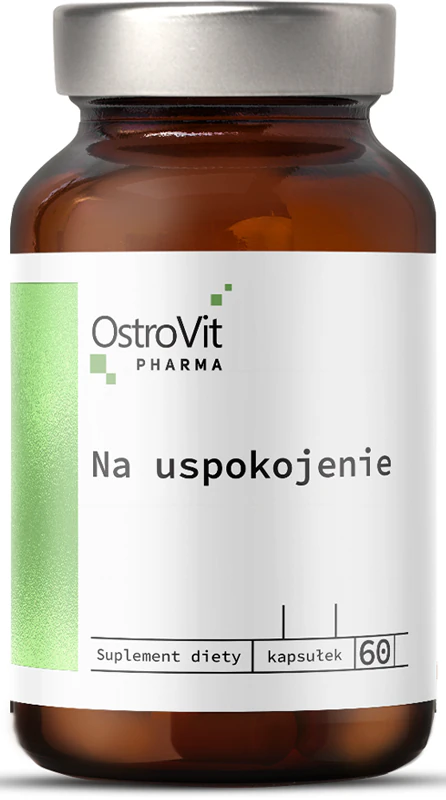 Cápsulas de suplemento alimentar OstroVit Calming para alívio do estresse e conforto mental.