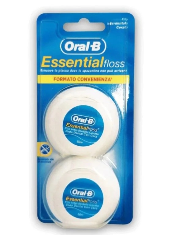 Oral-B Essential tandzijde met muntsmaak, 2 stuks, 50 m