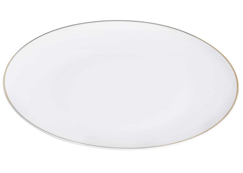 Talerz porcelanowy ze złotym rantem 26 cm obiadowy deserowy