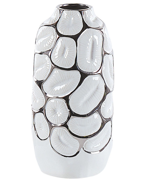 Wazon dekoracyjny ceramiczny glamour 28 cm biały