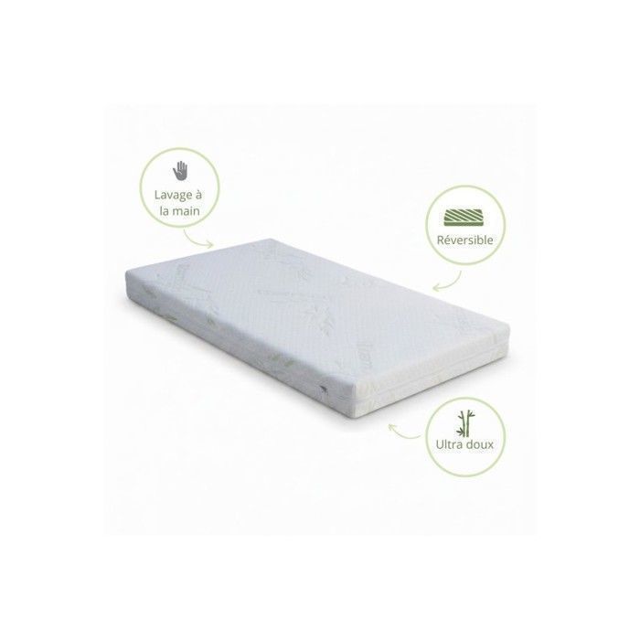 Materasso Easy Dort per neonati 50x83 cm | Culla o lettino | Prodotto in Francia | Antibatterico | Comodo