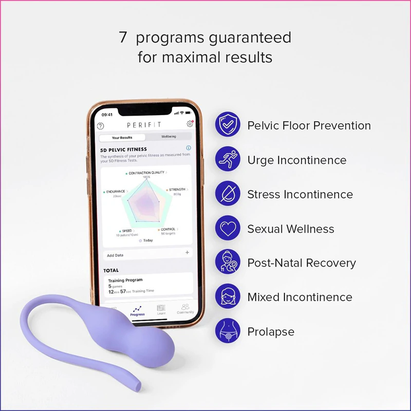Tréner panvového dna Perifit Care+ ovládaný aplikáciou