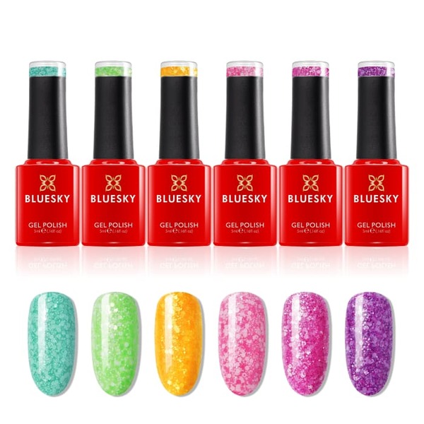 Coleção Mini Neon com Glitter Bluesky (6 x 5ml)