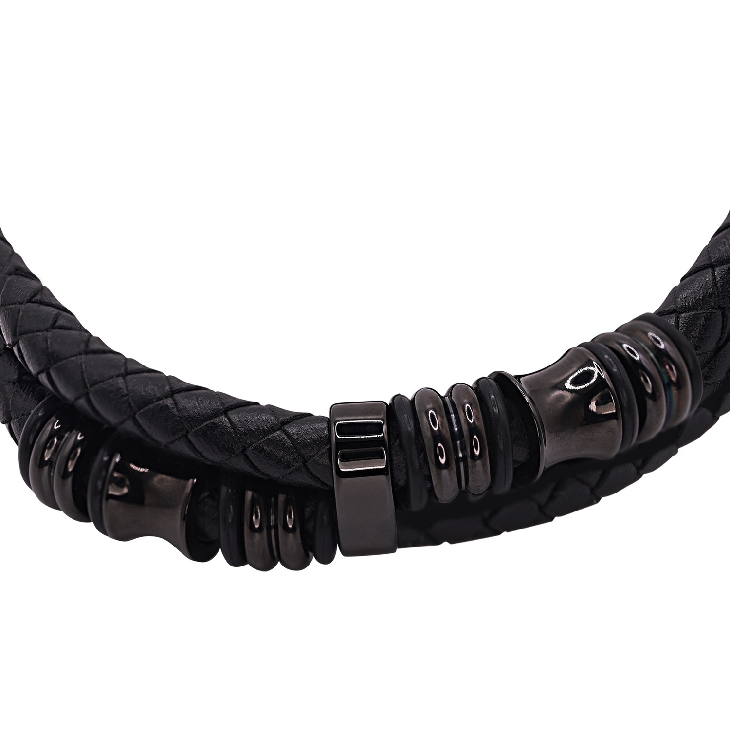 Heideman Bracelet en cuir Luca noir