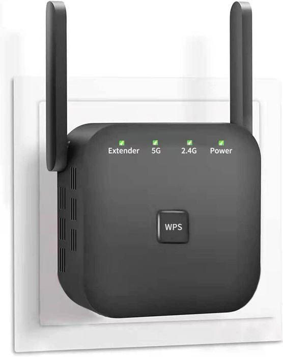 Leistungsstarker 300-Mbit/s-WLAN-Repeater, 2,4-GHz-WLAN-Verstärker mit WPS, 1 LAN-Anschluss, kompatibel mit allen Internet-Routern, Weiß