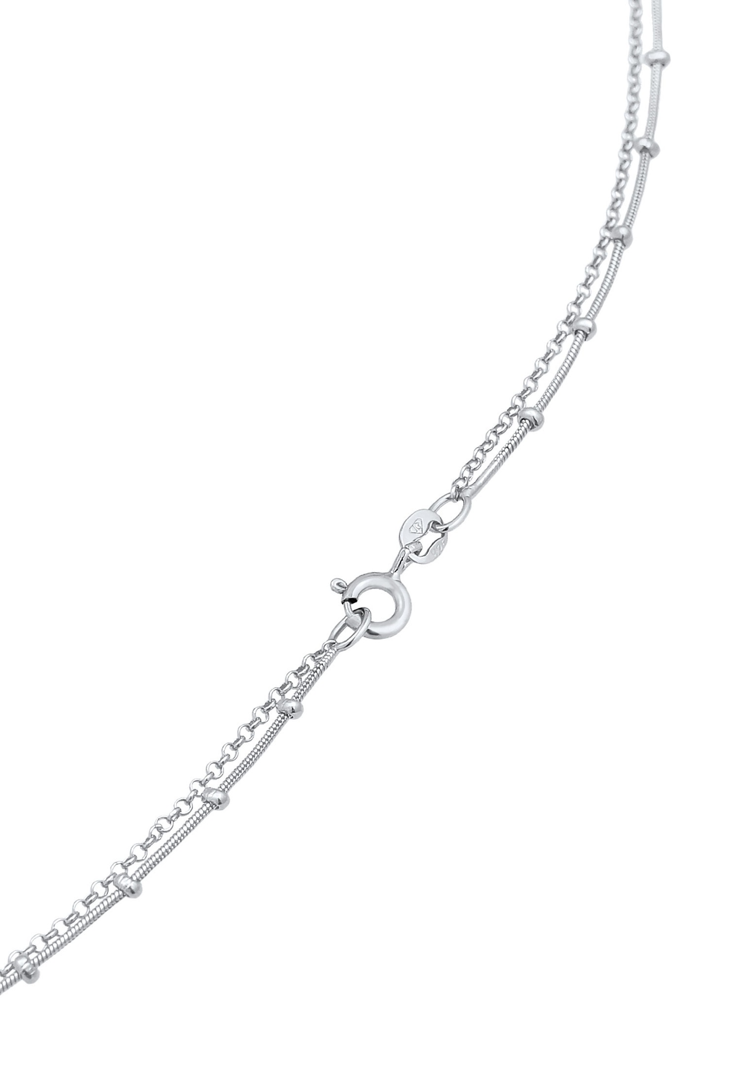 Elli Pendentif rond en chaîne boule pour dames intemporel en argent sterling 925