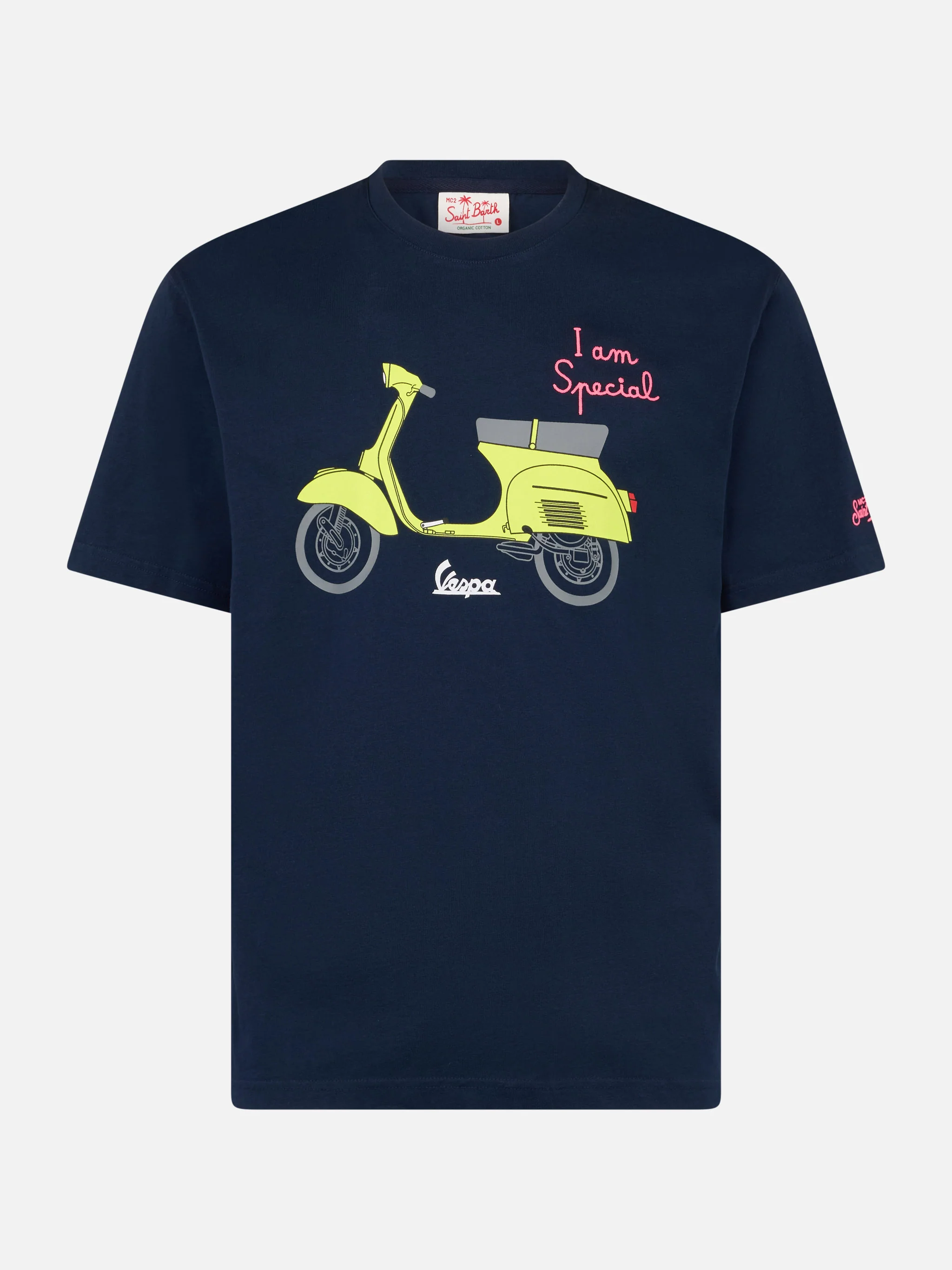 Heren katoenen T-shirt met Vespa-print en borduurwerk | VESPA SPECIAL ED
