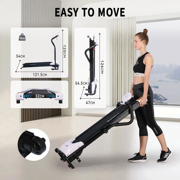 ISE Tapis de Course pliable Electrique occasion,  Moteur750 W Silencieux,  Ecran LCD, 5 Programmes,  Roues de Transport, SY-1001-R