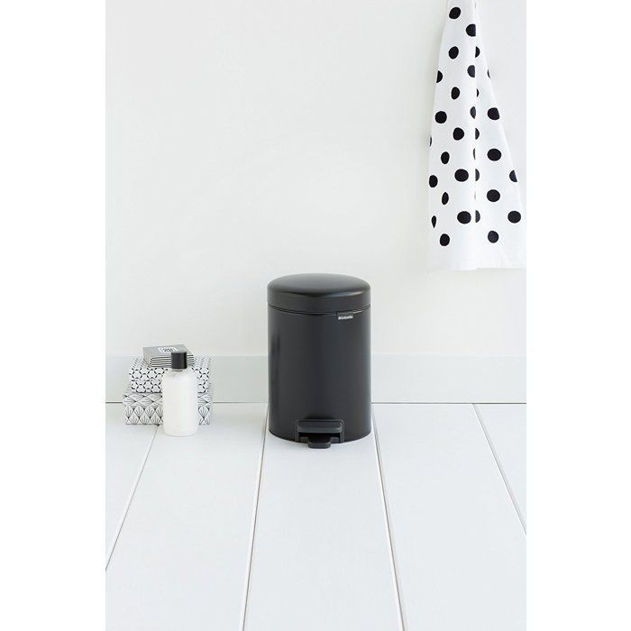 Poubelle à pédale - BRABANTIA - NewIcon - 3L - Noir mat - Fermeture anti-odeur