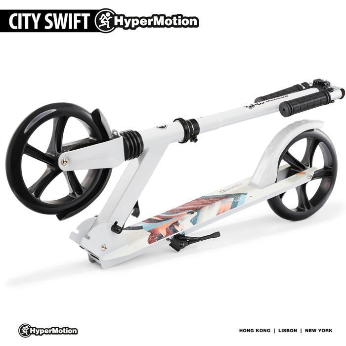 Children's Scooter 100kg max - HYPERMOTION - Winter Fox - Foldable - Adjustable Handlebar 85-95cm - ABEC 7