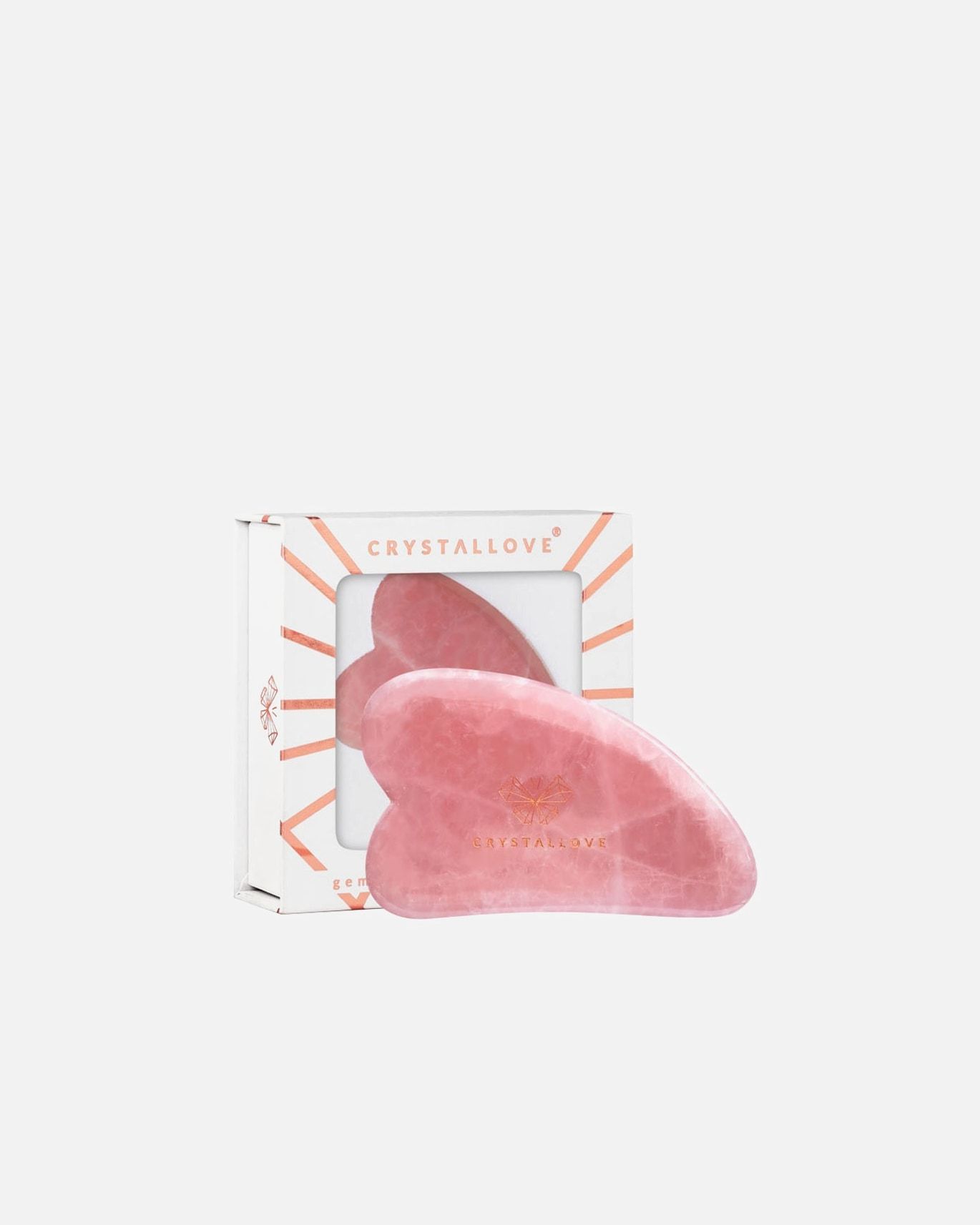 Crystallove Gesichtsmassagegerät Gua Sha – Rosenquarz – 1 komad