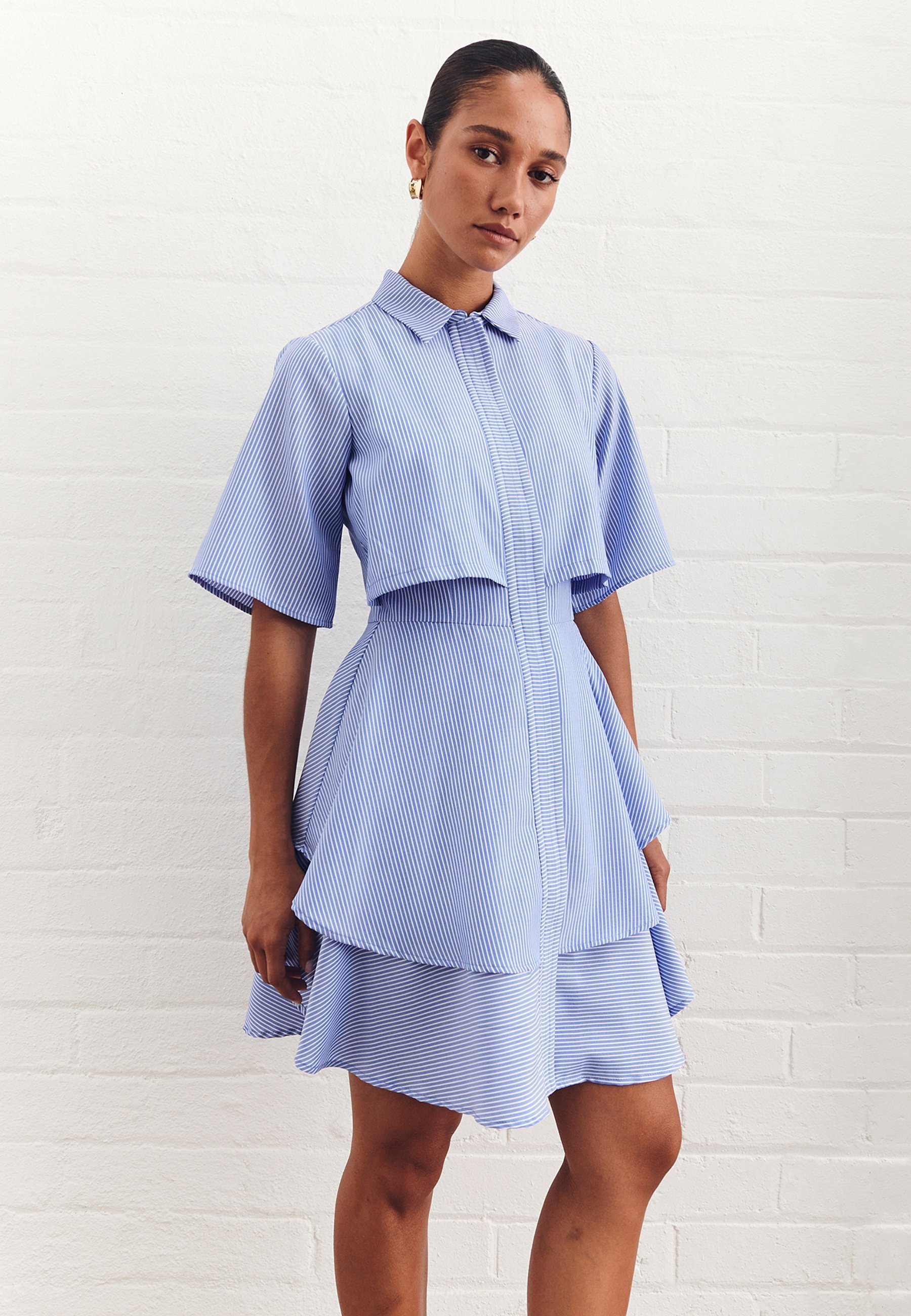 WILLA HUGH LAYERED - Overhemdjurk - blauwe streep