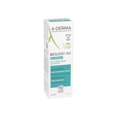 A-Derma Biology AC Global Mattifying Care Rosto Mattifying Cream Anti-imperfektioner 40 ml 40 ml