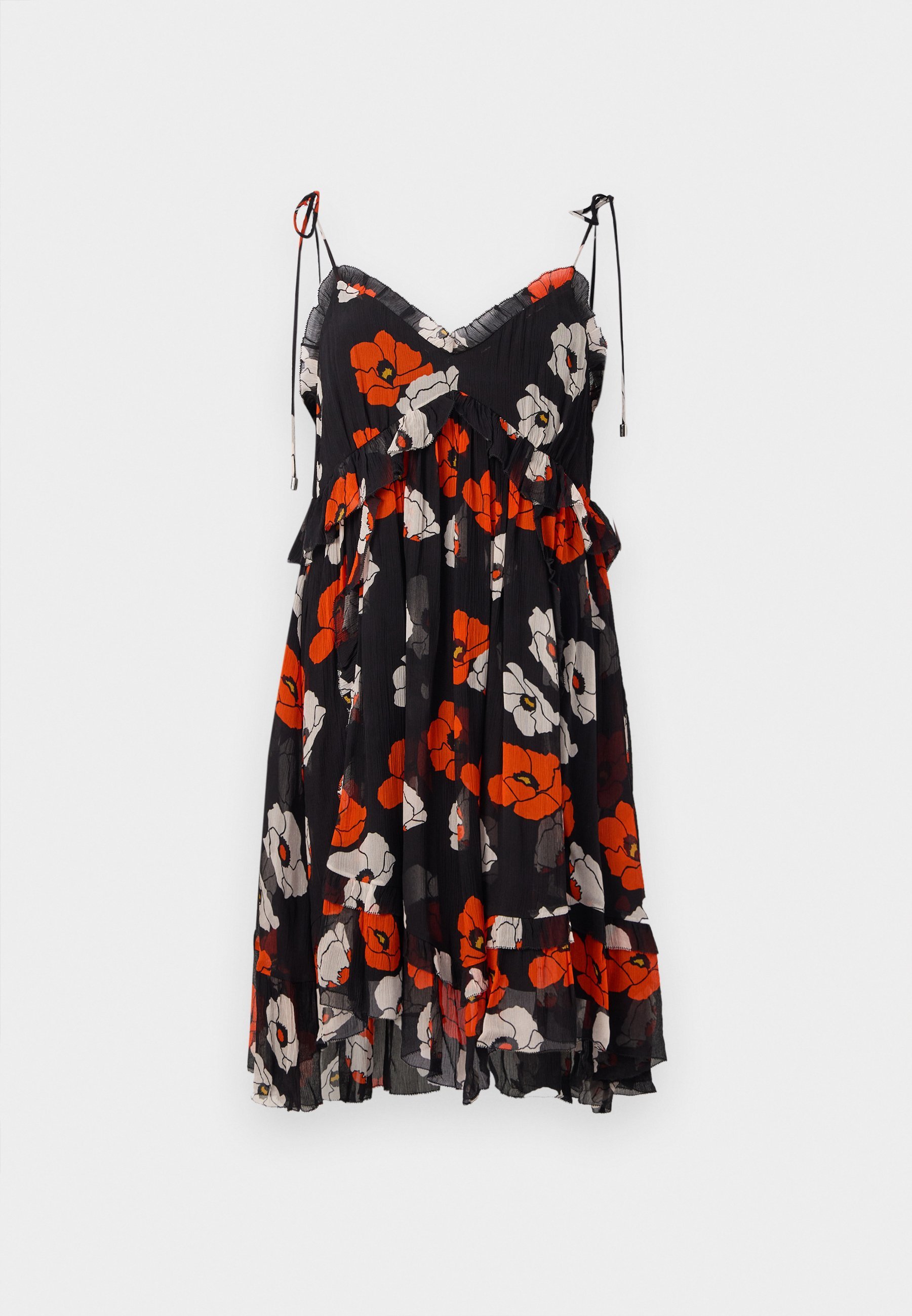 Robe The Kooples - Robe de jour - noir/rouge/blanc cassé