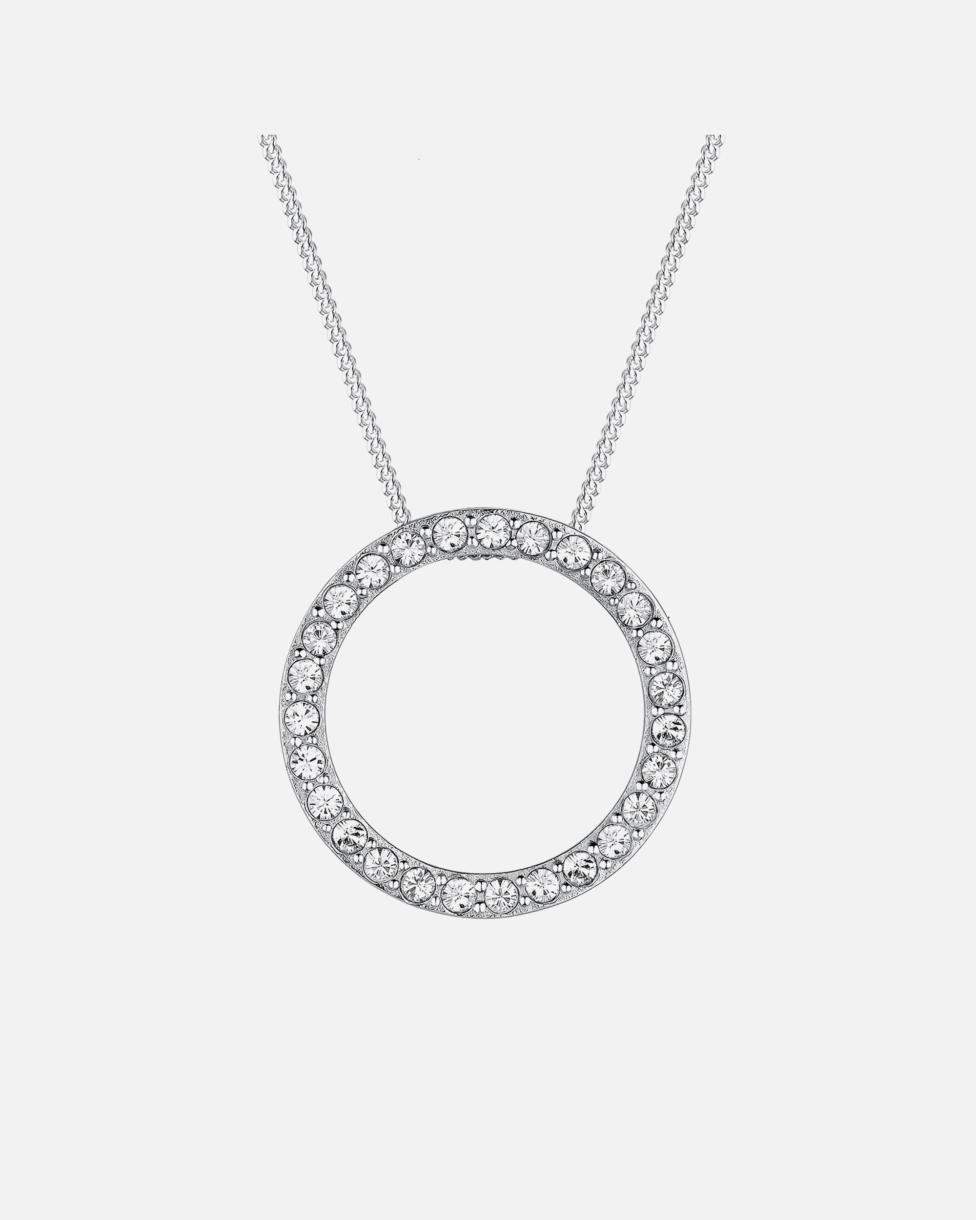 Elli Femmes Pendentif Cercle Géo Étincelant avec Cristal en Argent Sterling 925