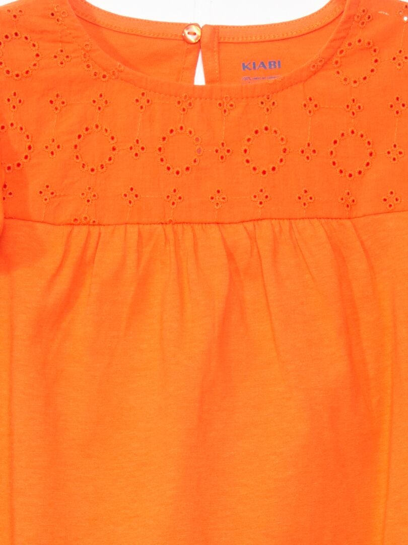Camiseta con bordado - NARANJA