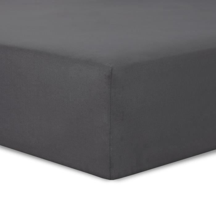 Vision - Drap housse Anthracite - 200x200cm - 100% coton