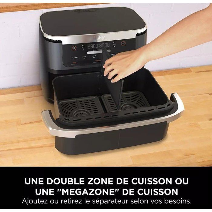 NINJA Heißluftfritteuse – Foodi Max Dual Zone AF550EU – 6,6 l Fassungsvermögen – 2470 W – Schwarz
