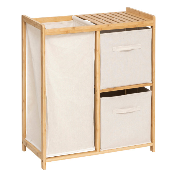 KOMODA ŁAZIENKOWA Tidy Box bambus kosz na pranie 2 szuflady