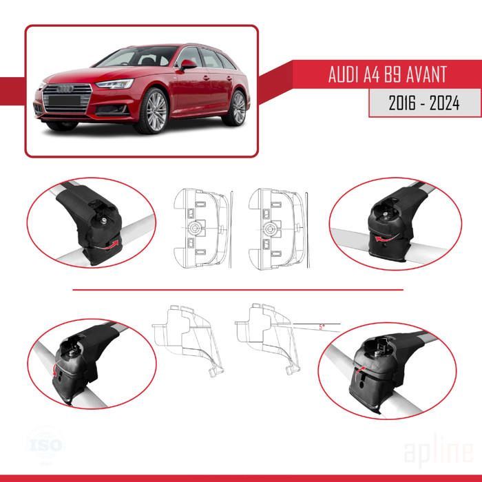Barras de techo - ACE-2 - Audi A4 (B9) Avant 2016-2024 - Aluminio - Gris - Carga < 300 kg
