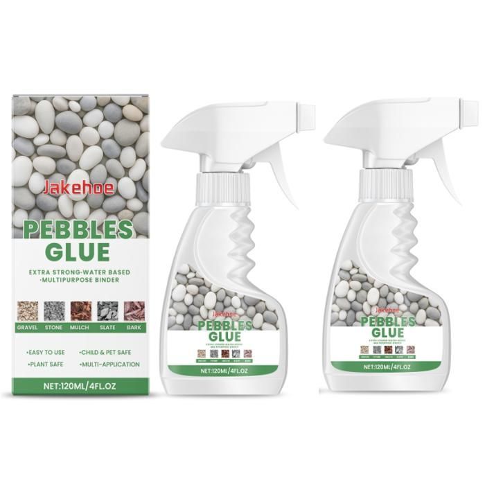 Juego de 2 aglutinantes de grava a base de resina para piedras, corteza y grava de base acuosa en bordes, patios y jardines - Adhesivo para mantillo
