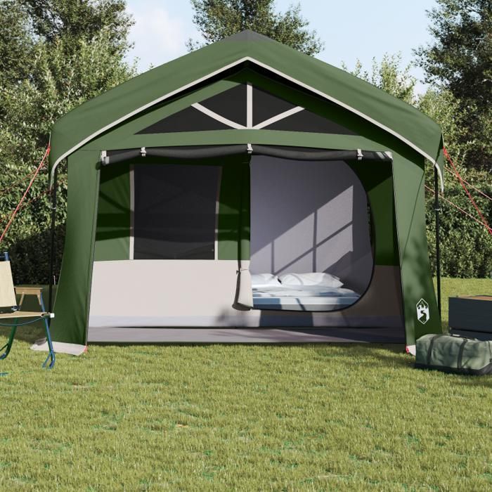 Camping tent - Green - 10 person - Waterproof - 322 x 620 x 240 cm