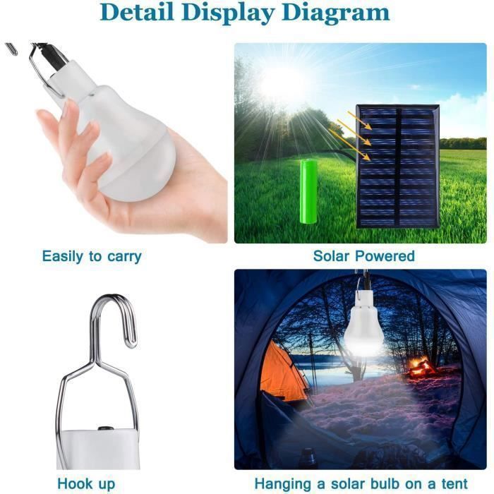 Lámpara solar portátil - SIN MARCA - Modelo único - LED - Duración de la batería: 4-6 horas - Vida útil: 50.000 horas