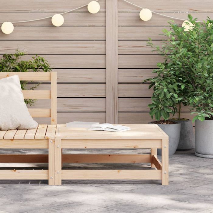 vidaXL Repose-pied de Jardin, Table Basse, Tabouret, Meuble de Terrasse Patio Arrière-cour Extérieur, 70x70x30 cm Bois de 837935