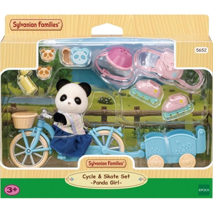 La fille panda, son vélo et sa remorque - SYLVANIAN FAMILIES - 5652 - Pour enfant à partir de 3 ans