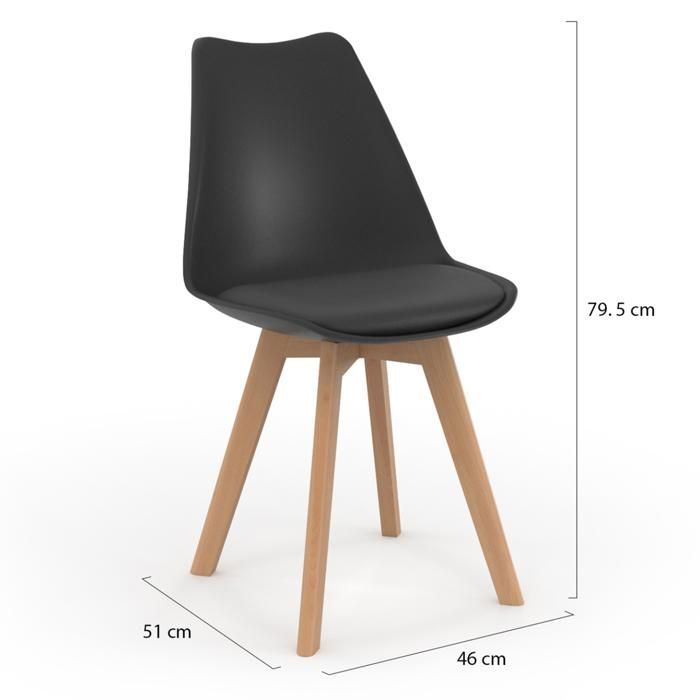 IDMARKET Lot de 6 chaises de salle à manger SARA scandinaves noir