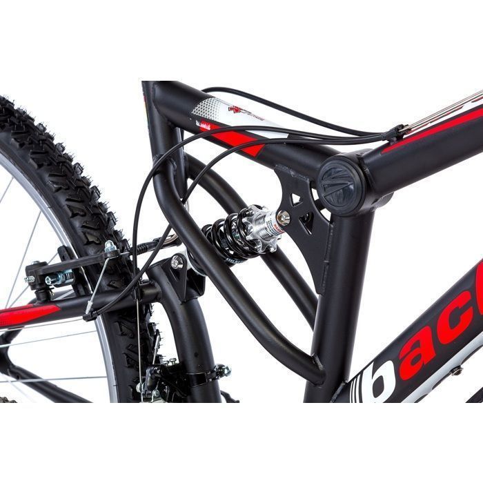 Vélo 26'' - VTT 26'' - Modèle Tout Suspendu - 18 Vitesses avec transmission Shimano & Freins V-Brake  (Garde Boues & Pompe offert)