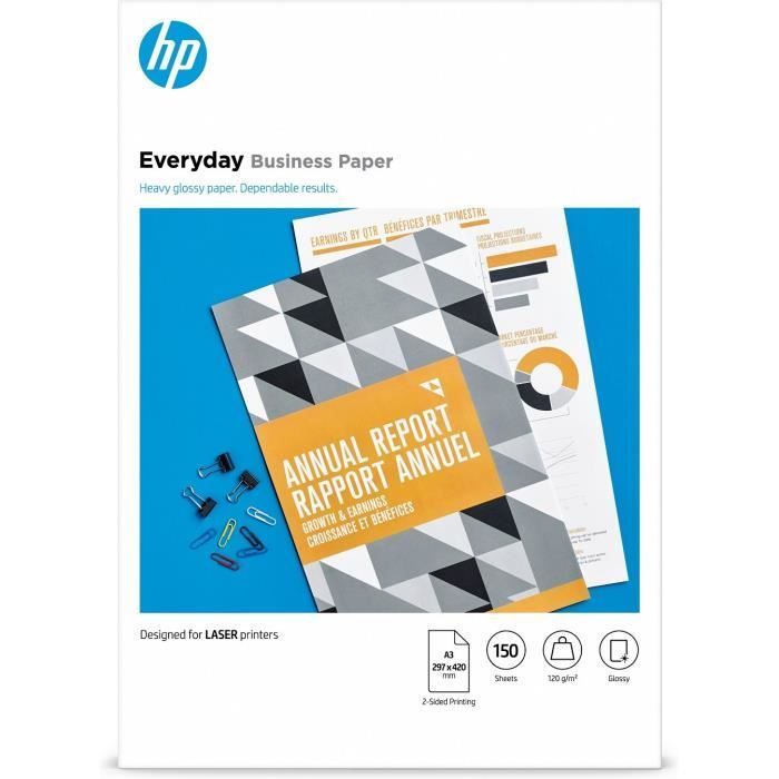 Papier laser professionnel HP Everyday - A3, brillant, 120 g/m² (7MV81A)