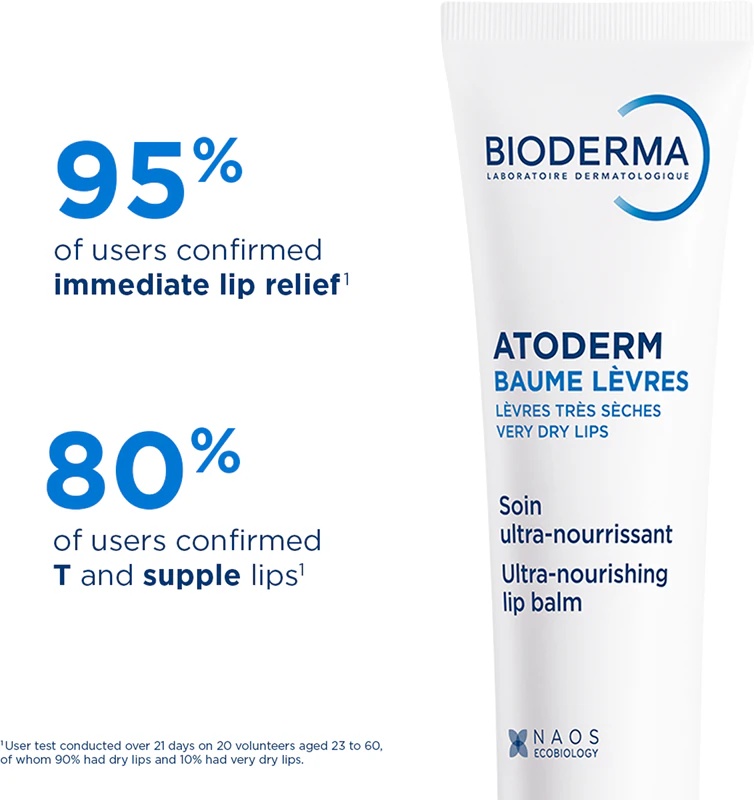 Bioderma Atoderm balzam za ustnice, regeneracijski balzam za suhe ustnice