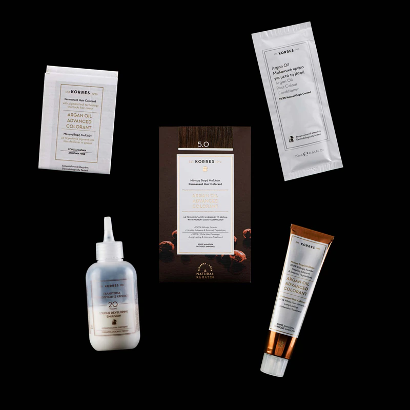 Permanentná farba na vlasy Korres Argan Oil s arganovým olejom